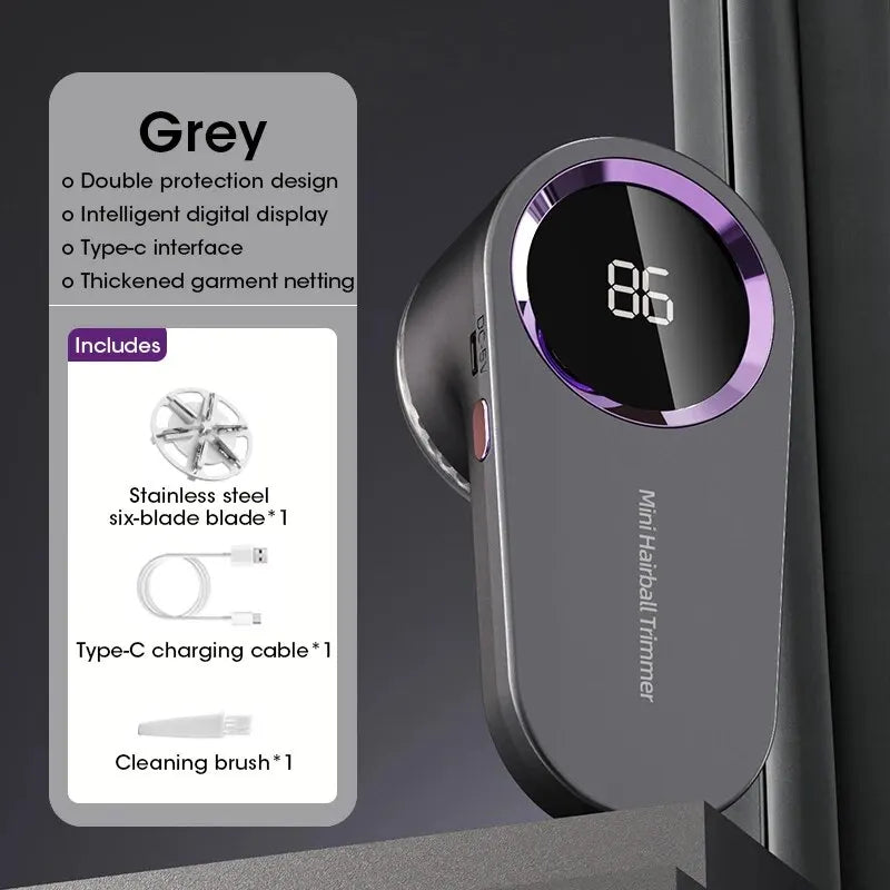 Revitalize Your Wardrobe with the Ultimate LED Digital Lint Remover - USB Rechargeable Fabric Shaver for Effortless Cleaning